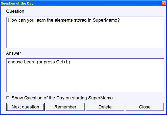 SuperMemo: Question of the day